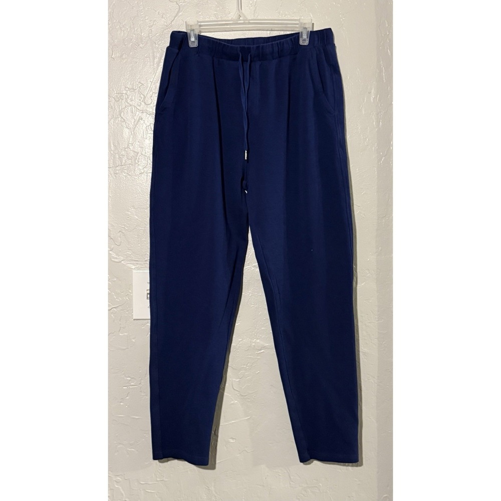 YALA Womens Blue Buttersoft Jersey Lounge Pants 2x Drawstring Bamboo Spandex
